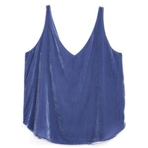 Loft Petite Velvet Shell